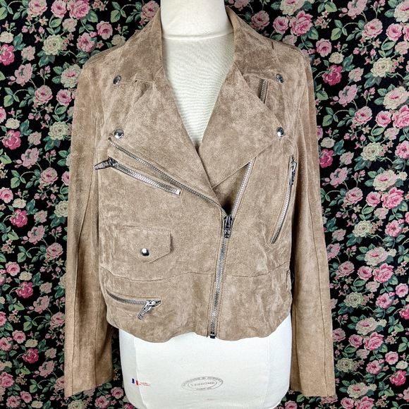 ✨SOLD✨BLANKNYC Faux Suede Moto Jacket Brick - Picture 4 of 12